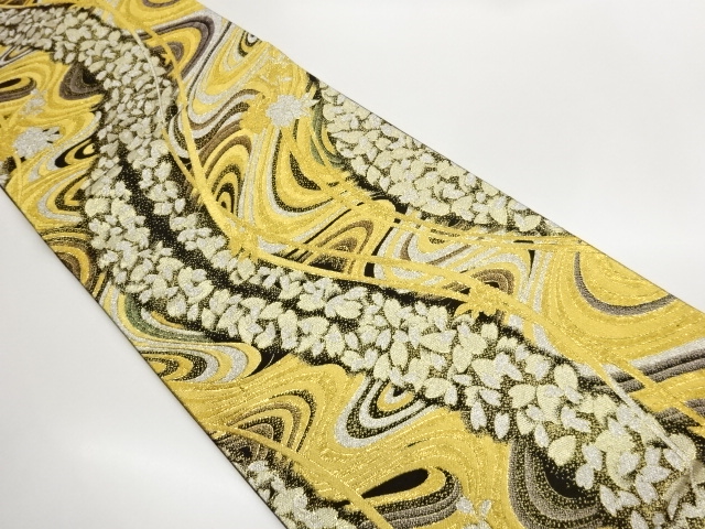 JAPANESE KIMONO / FUKURO OBI / A WOVEN PATTERN OF CHERRY BLOSSOM PETAL